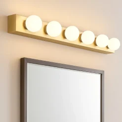 Applique Da Bagno-Ideal Lux Prive ap6 applique per specchio bagno 6 luci ottone 60,5cm