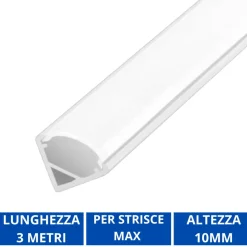 Strisce Led-Ideal Lux Profilo agolare 3mt lineare per strisce led sottopensile per strip 8mm