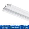 Strisce Led-Selezionato da Mazzolaluce Profilo alluminio 2mt bianco da incasso per strip led max 20mm