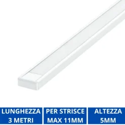 Strisce Led-Ideal Lux Profilo alto bianco 3mt per strisce led max 11mm