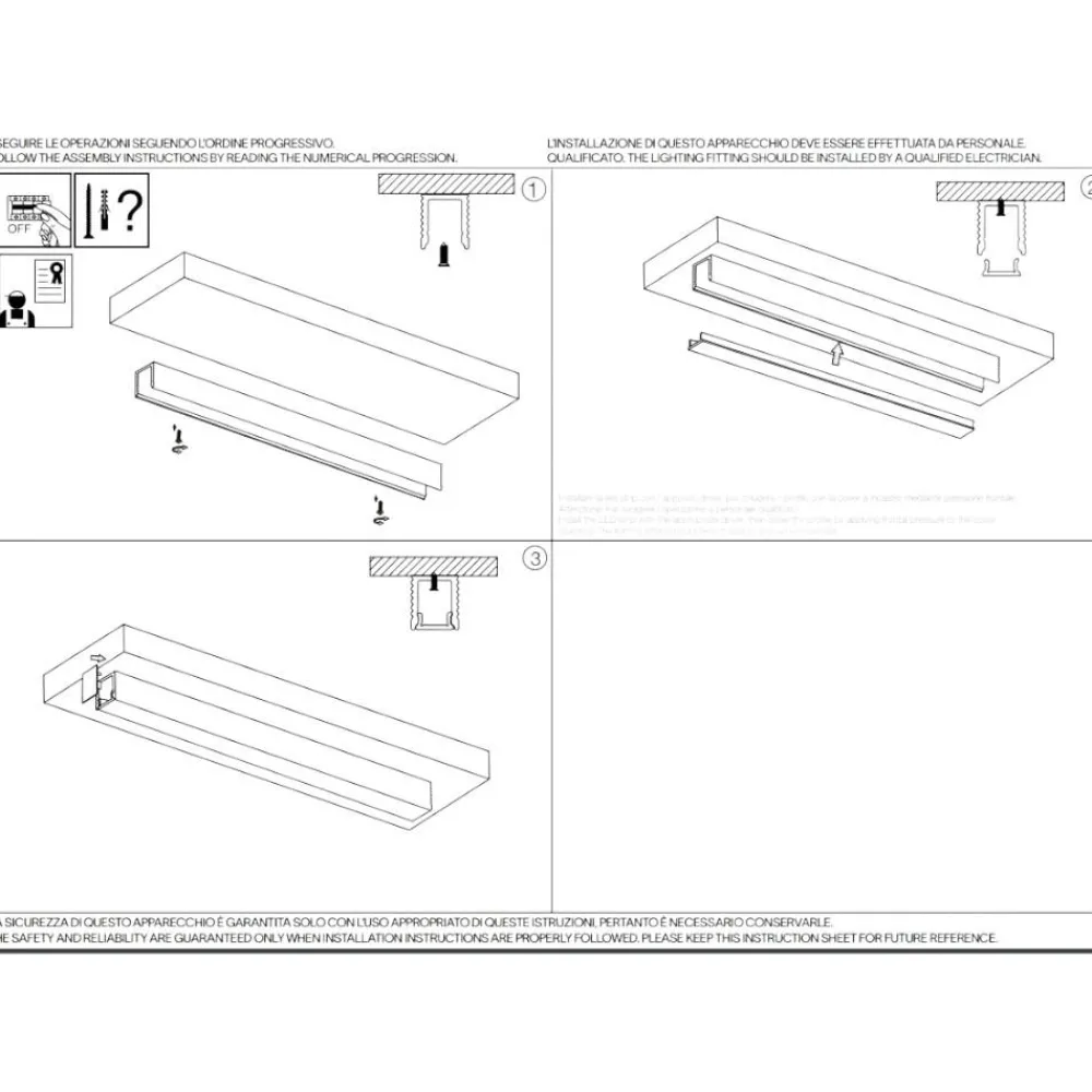 Strisce Led-Ideal Lux Profilo alto 3mt nero per strip led max 6mm