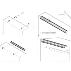 Strisce Led-Gea Luce Profilo angolare grigio 2mt per strip led max 10mm skub