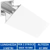 Strisce Led-Gea Luce Profilo angolare 3mt bianco lubiana d per n2 strip led max 20mm