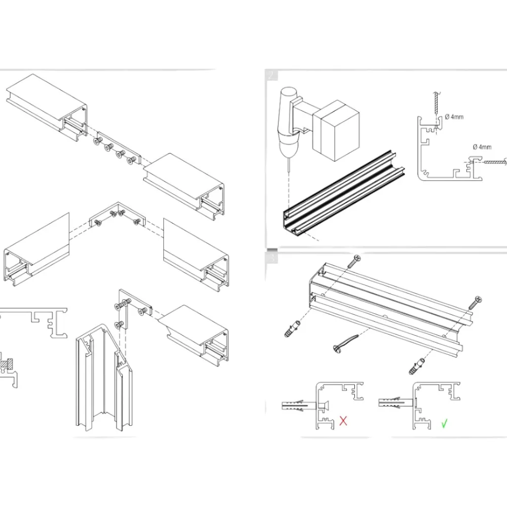 Strisce Led-Gea Luce Profilo angolare 3mt bianco lubiana d per n2 strip led max 20mm