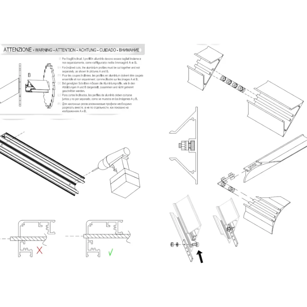 Strisce Led-Gea Luce Profilo angolare 2mt nero lubiana c per n2 strip led max 10mm