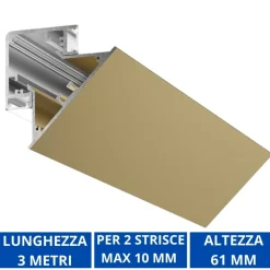 Strisce Led-Gea Luce Profilo angolare 3mt oro lubiana d per n2 strip led max 10mm