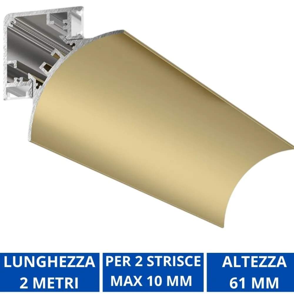Strisce Led-Gea Luce Profilo angolare oro 2mt lubiana c per n2 strip led max 10mm