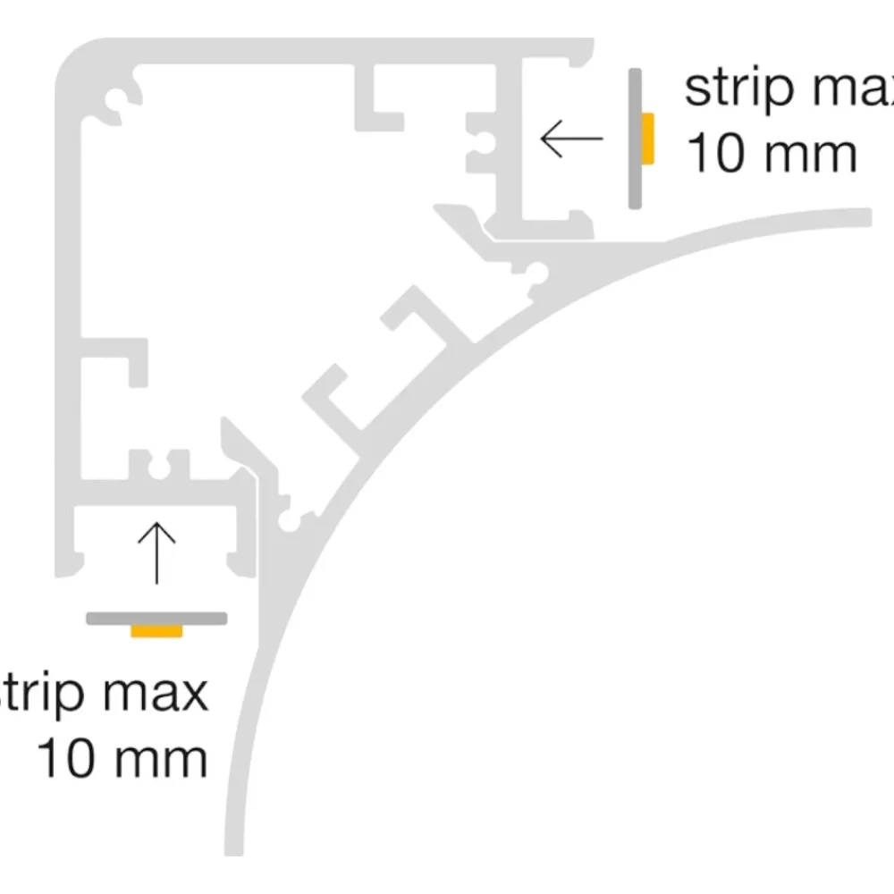 Strisce Led-Gea Luce Profilo angolare oro 2mt lubiana c per n2 strip led max 10mm