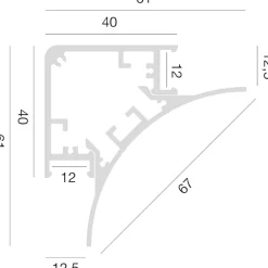 Strisce Led-Gea Luce Profilo angolare oro 2mt lubiana c per n2 strip led max 10mm