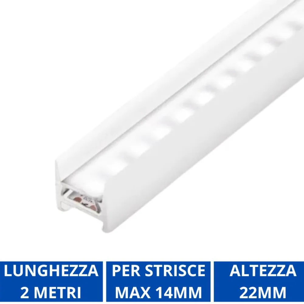 Strisce Led-Ideal Lux Profilo bianco alto per strisce led max 14mm