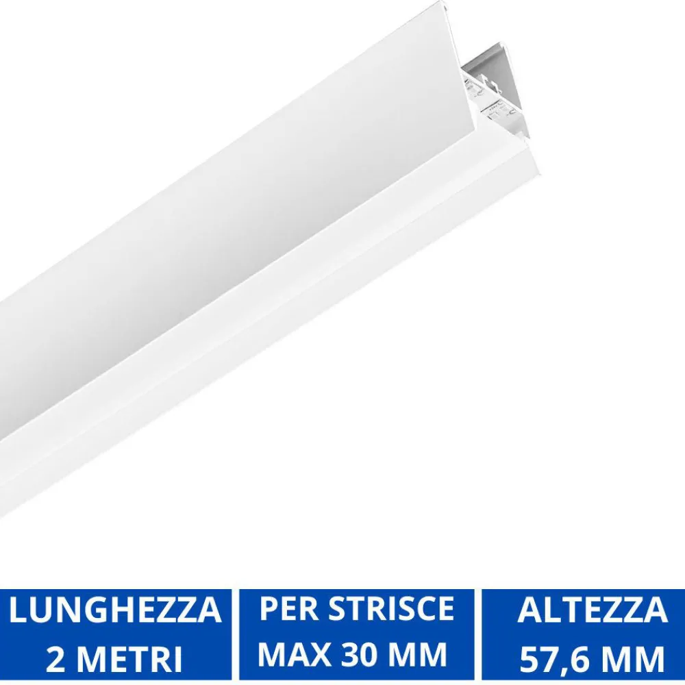 Strisce Led-Gea Luce Profilo bianco 2mt plafone rabat per max strip led 30mm