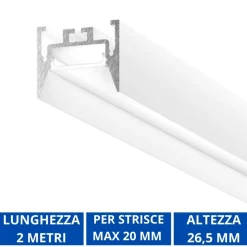 Strisce Led-Gea Luce Profilo bucarest g 2mt bianco per strip led max 20mm