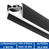 Strisce Led-Gea Luce Profilo bucarest g nero 2mt per strisce led max 20mm