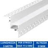 Strisce Led-Ideal Lux Profilo da incasso angolare 3mt per strisce led max 17mm