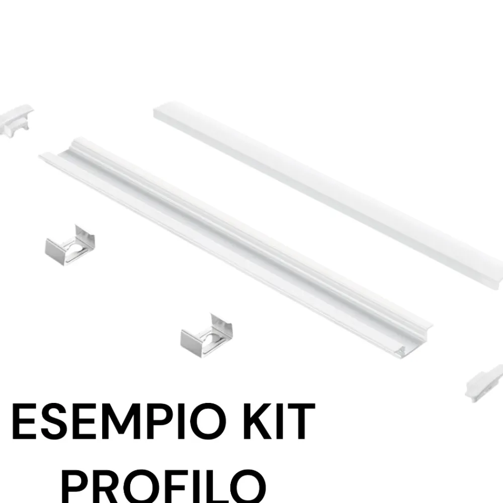 Strisce Led-Ideal Lux Profilo da incasso angolare 3mt per strisce led max 17mm