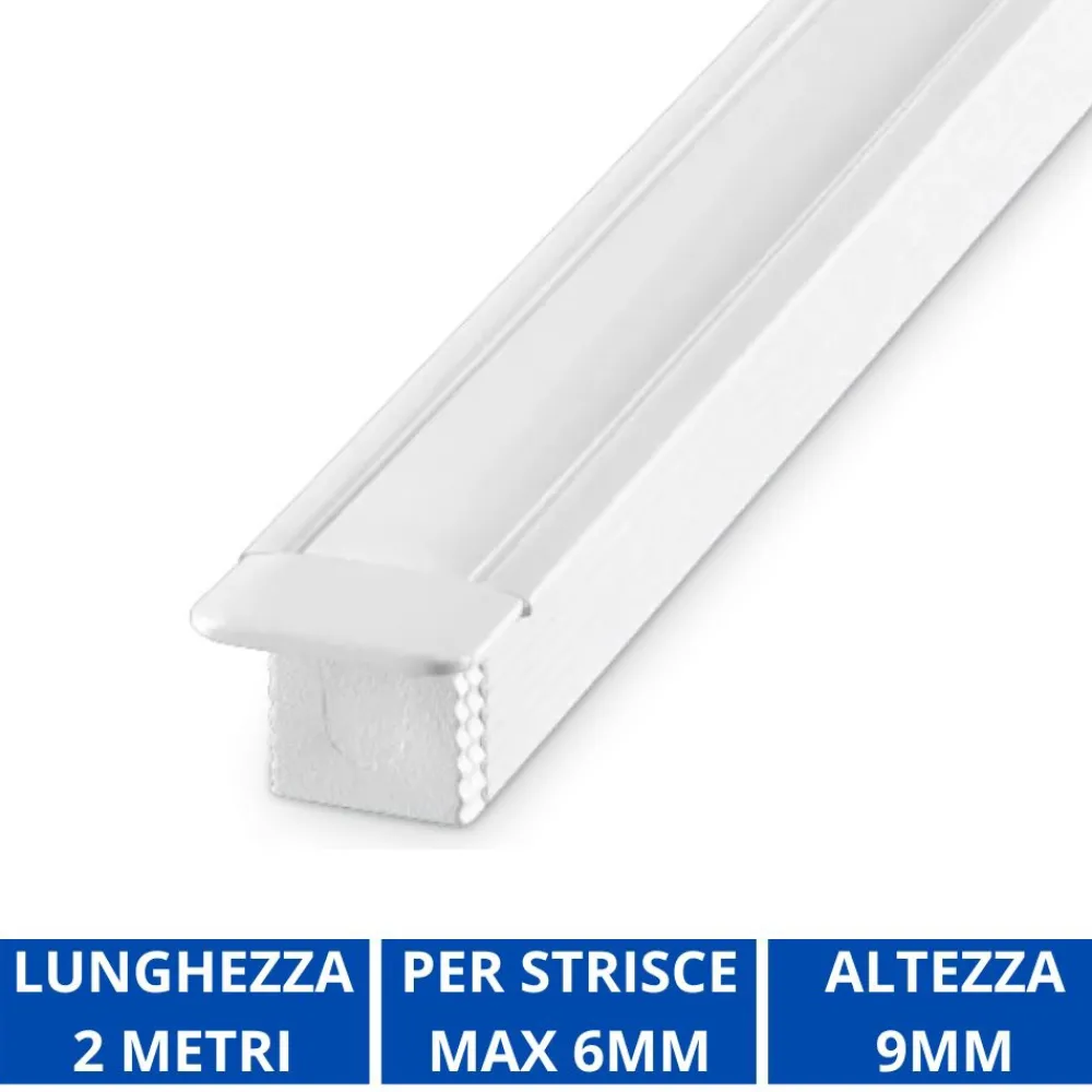 Strisce Led-Ideal Lux Profilo da incasso 2mt bianco per strisce led max 6mm