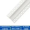 Strisce Led-Ideal Lux Profilo da incasso 2mt in alluminio per strip led max 21mm
