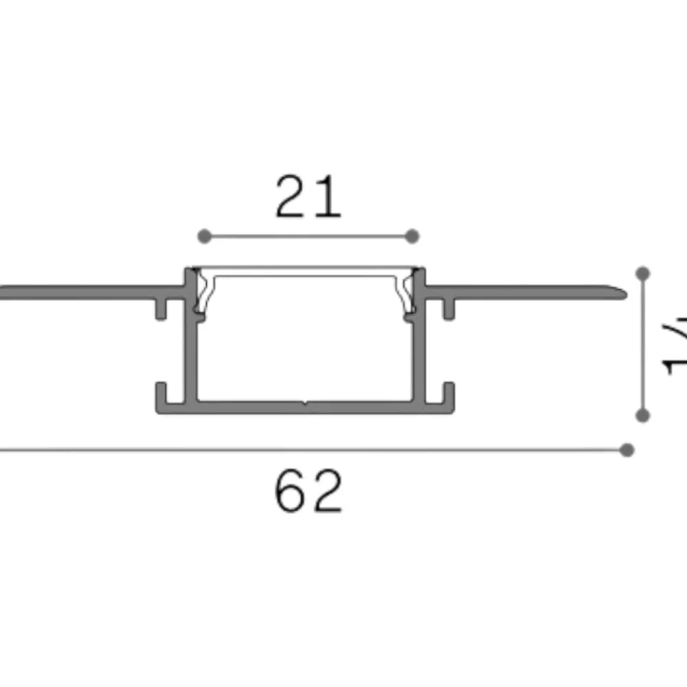 Strisce Led-Ideal Lux Profilo da incasso 2mt in alluminio per strip led max 21mm