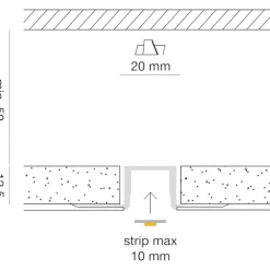 Strisce Led-Gea Luce Profilo da incasso 2mt per strip led max 10mm gea jeppe f