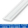 Strisce Led-Ideal Lux Profilo da incasso 3mt piatto bianco per strisce led max 12mm