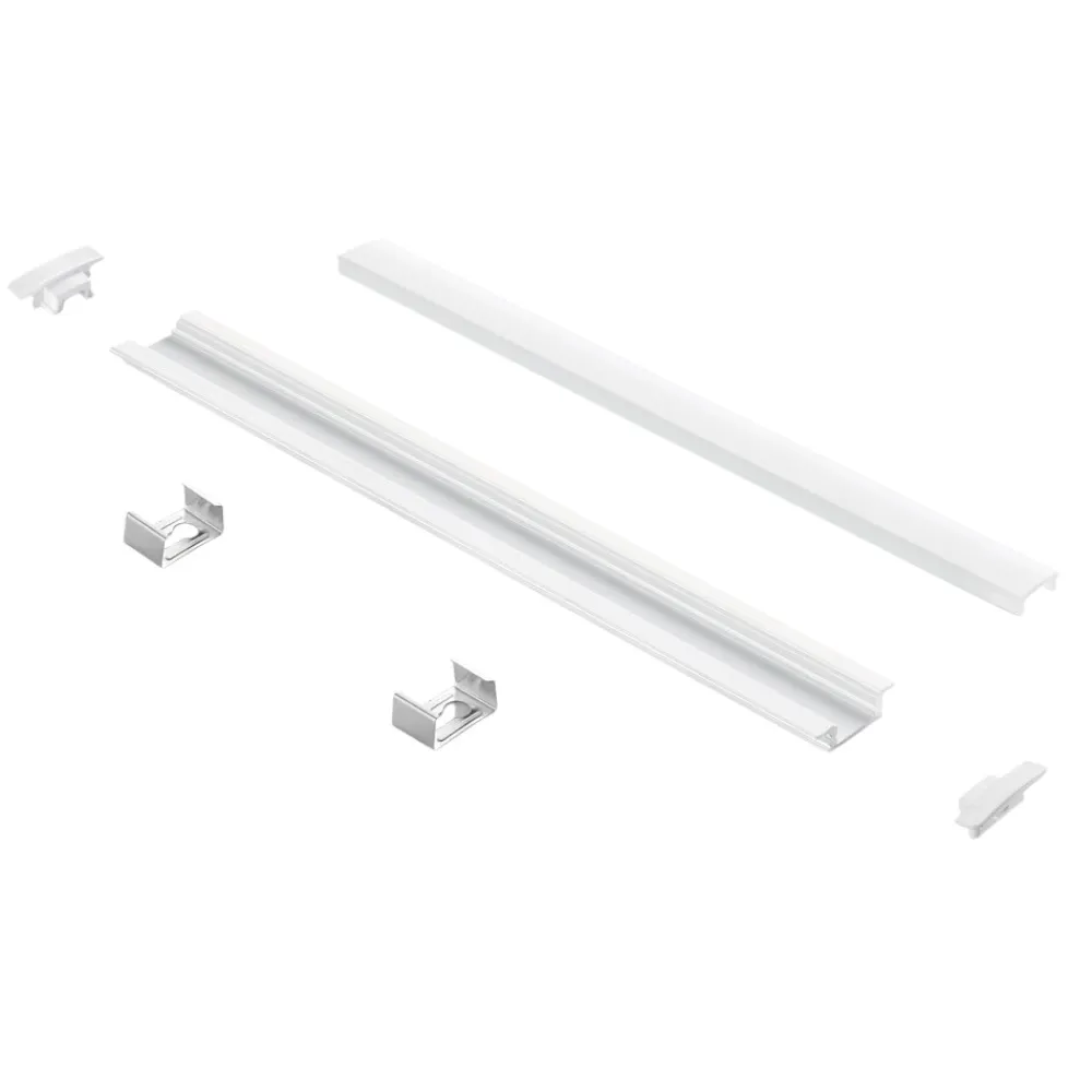 Strisce Led-Ideal Lux Profilo da incasso 3mt piatto bianco per strisce led max 12mm