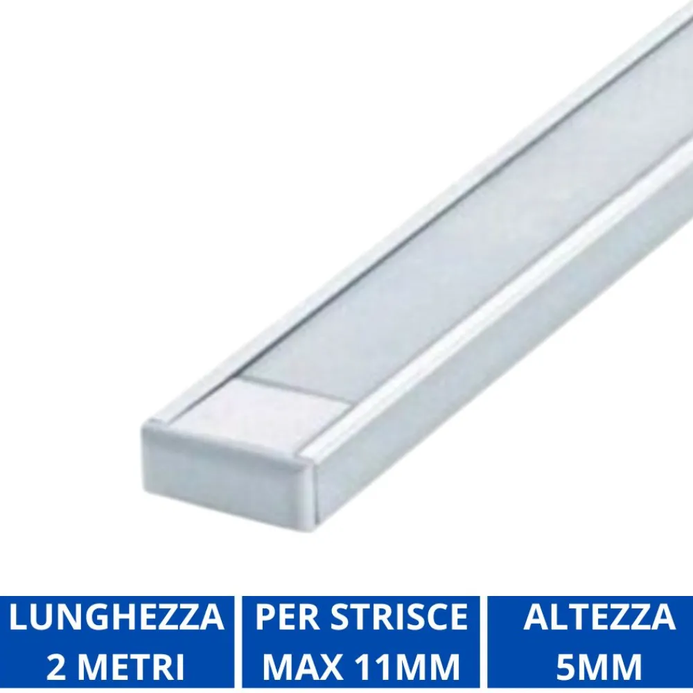 Strisce Led-Ideal Lux Profilo 2mt alto alluminio per strip max 11mm