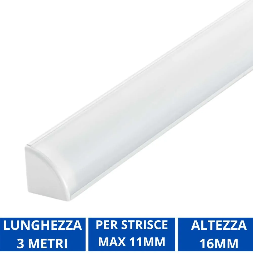 Strisce Led-Ideal Lux Profilo 3mt angolare lineare per strip led max 11mm