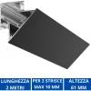 Strisce Led-Gea Luce Profilo 2mt angolare nero lubiana d per n2 strip led max 10mm