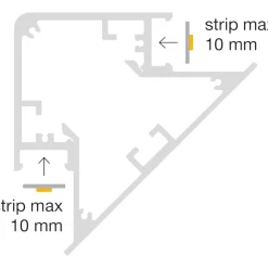 Strisce Led-Gea Luce Profilo 2mt angolare nero lubiana d per n2 strip led max 10mm
