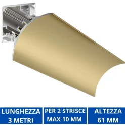 Strisce Led-Gea Luce Profilo 3mt angolare oro lubiana c per n2 strip led max 10mm