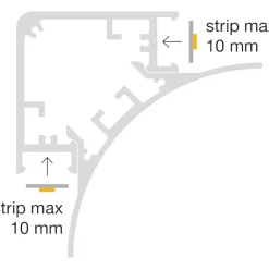 Strisce Led-Gea Luce Profilo 3mt angolare oro lubiana c per n2 strip led max 10mm