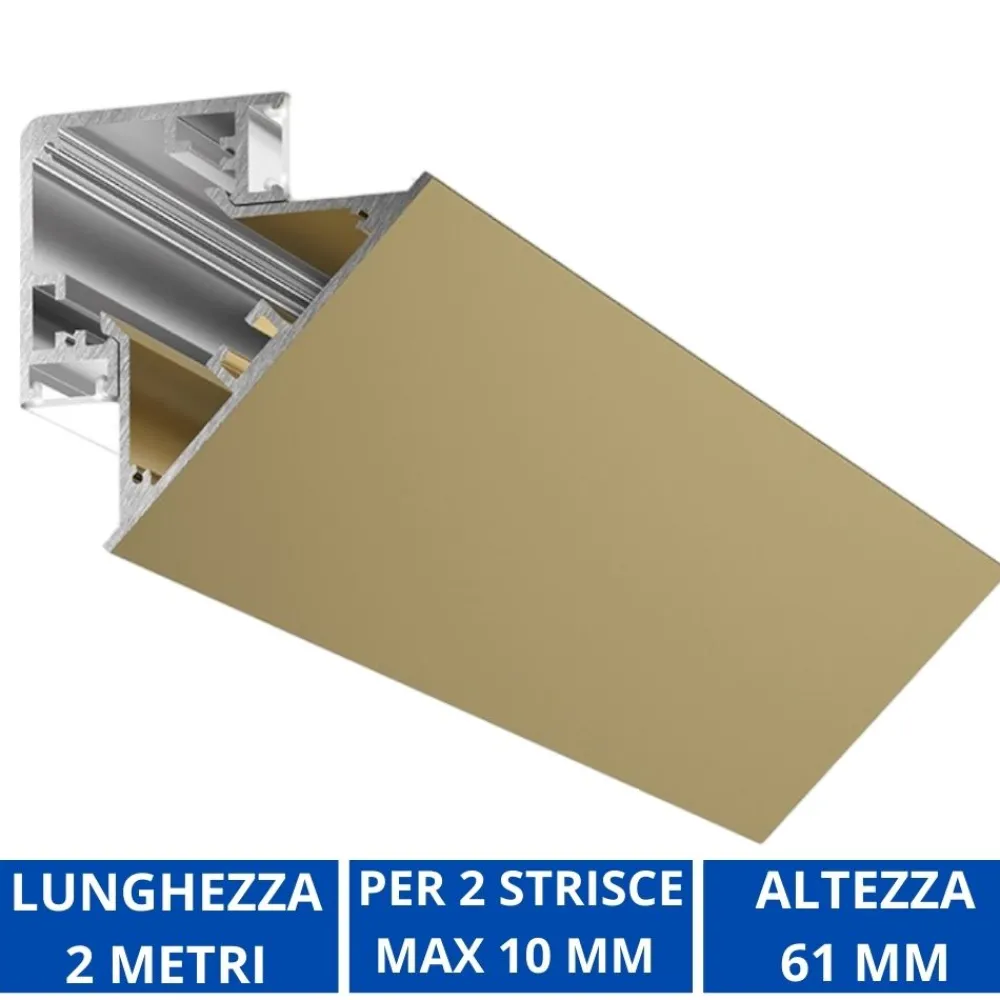 Strisce Led-Gea Luce Profilo 2mt angolare oro lubiana d per n2 strip led max 10mm