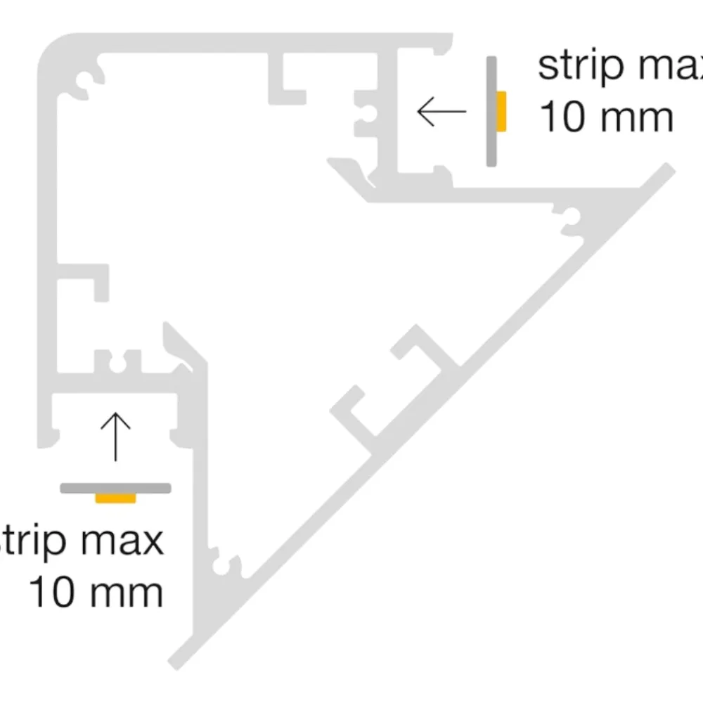 Strisce Led-Gea Luce Profilo 2mt angolare oro lubiana d per n2 strip led max 10mm