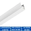 Strisce Led-Gea Luce Profilo 3mt brasilia bianco plafone per strip led max 30mm