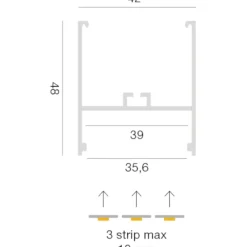 Strisce Led-Gea Luce Profilo 3mt brasilia bianco plafone per strip led max 30mm