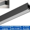 Strisce Led-Gea Luce Profilo 3mt nero biemissione tirana per n3 strip led max 10mm