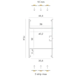 Strisce Led-Gea Luce Profilo 3mt nero biemissione tirana per n3 strip led max 10mm