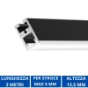 Strisce Led-Gea Luce Profilo 2mt nero plafone bled p per strip led max 5mm