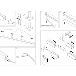 Strisce Led-Gea Luce Profilo 2mt nero plafone bled p per strip led max 5mm