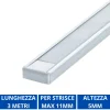 Strisce Led-Ideal Lux Profilo piatto 3mt alluminio per strisce led max 11mm