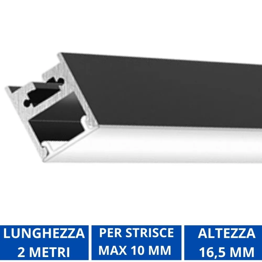 Strisce Led-Gea Luce Profilo plafone bled g 2mt nero per strip led max 10mm