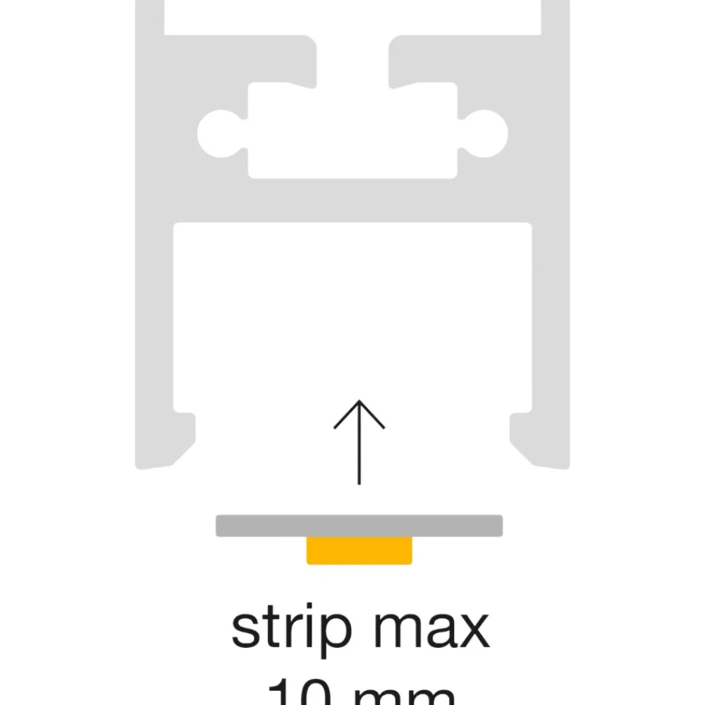 Strisce Led-Gea Luce Profilo plafone bled g 2mt nero per strip led max 10mm
