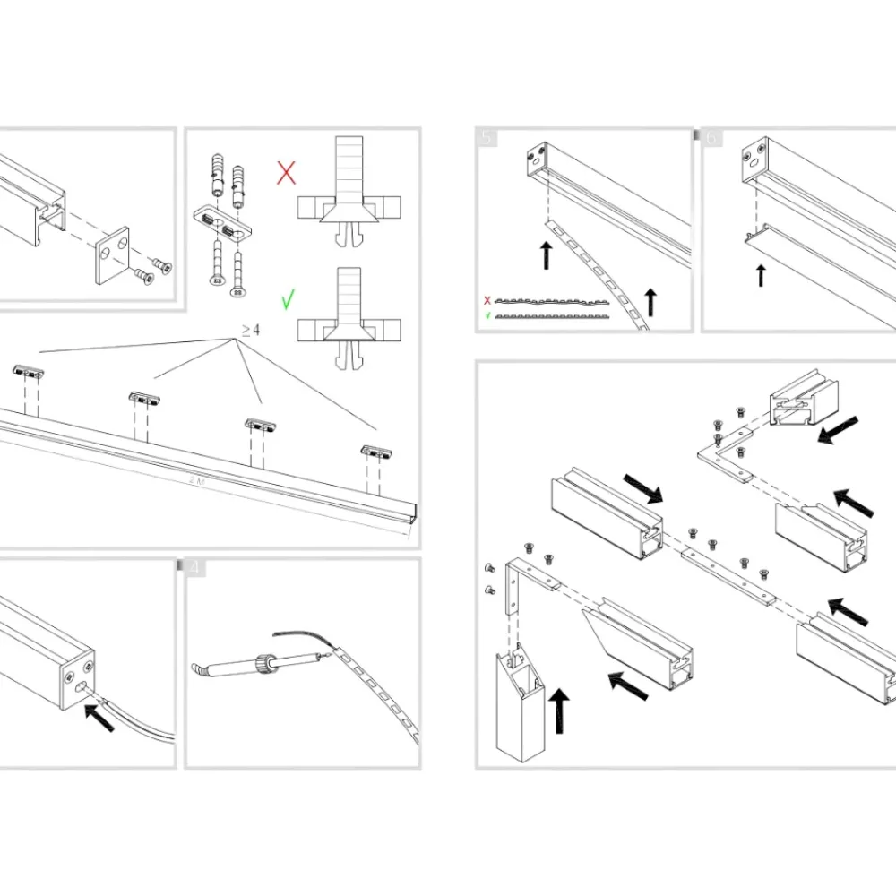 Strisce Led-Gea Luce Profilo plafone 2mt bianco bled g per strisce led max 10mm