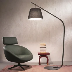 Lampade Da Terra-Ondaluce Pt liana lampada ad arco nera design per salotto moderno