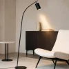 Lampade Da Terra-Ondaluce Pt murga piantana nera doppia illuminazione led 3000k