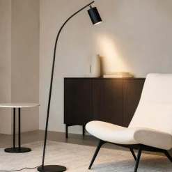 Lampade Da Terra-Ondaluce Pt murga piantana nera doppia illuminazione led 3000k