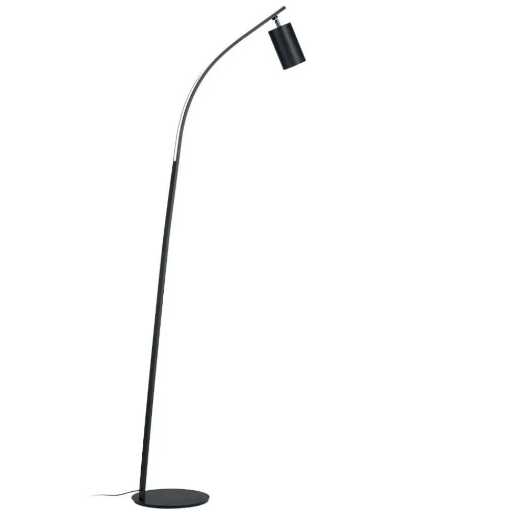 Lampade Da Terra-Ondaluce Pt murga piantana nera doppia illuminazione led 3000k