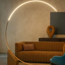 Lampade Da Terra-Ondaluce Pt rune piantana ad arco design moderno led 3000k oro