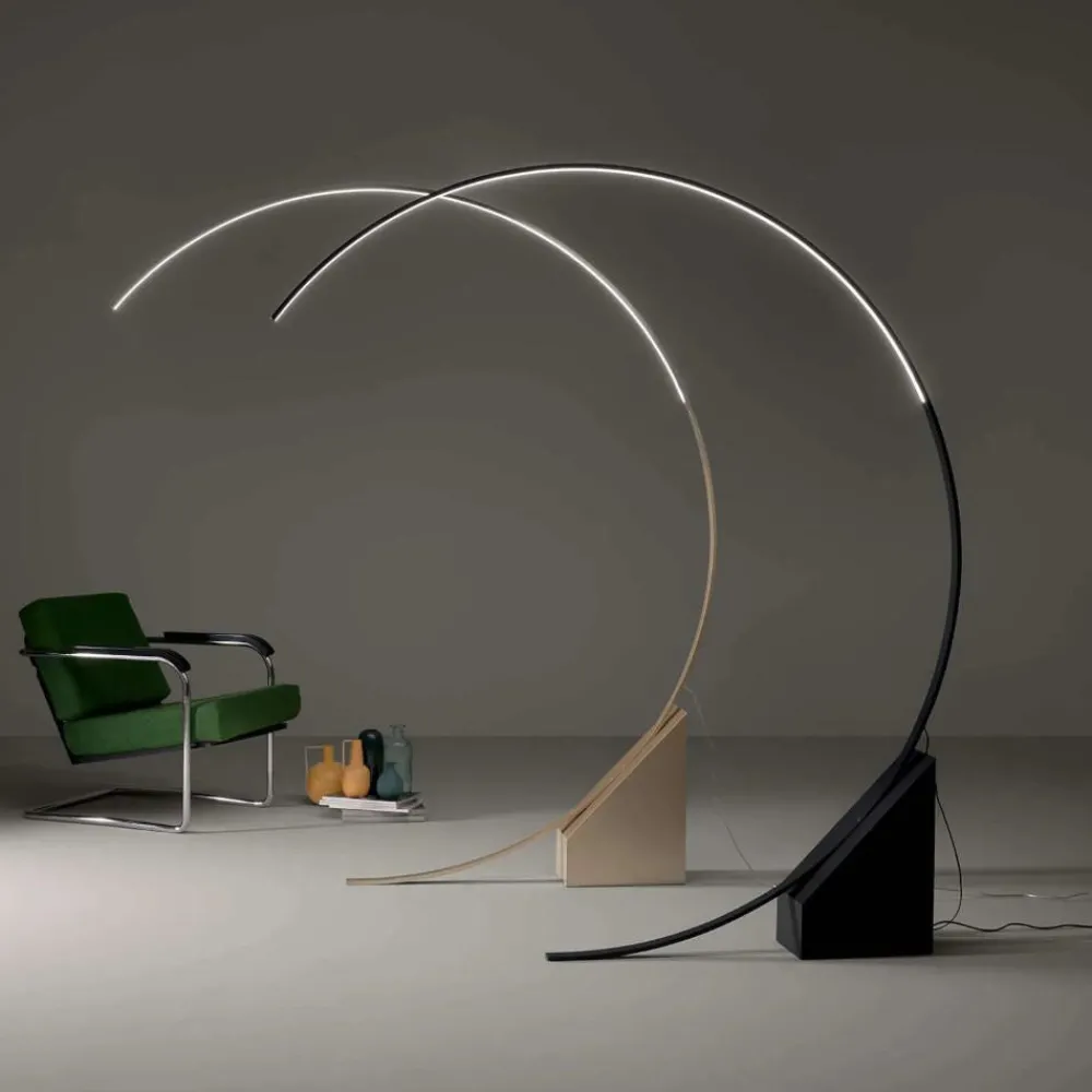 Lampade Da Terra-Ondaluce Pt rune piantana ad arco design moderno led 3000k oro