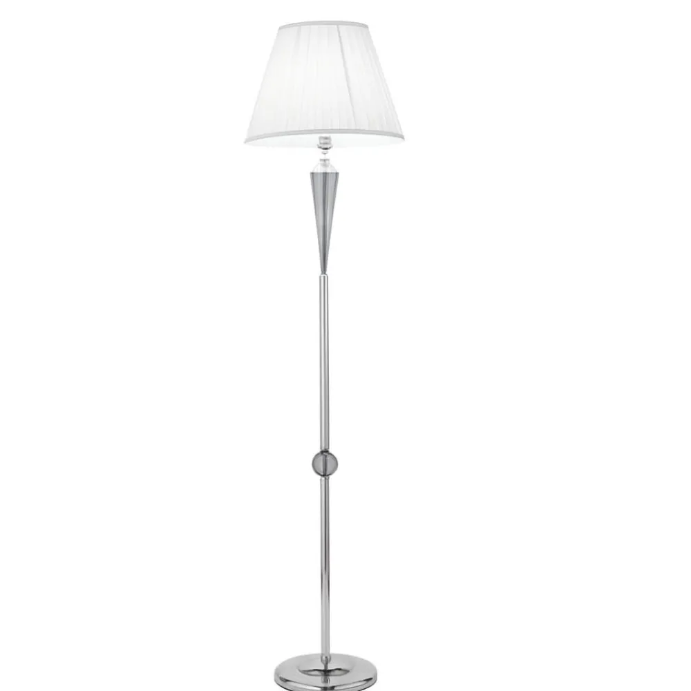 Lampade Da Terra-Ondaluce Pt villa piantana lampada da terra cromo dettagli vetro paralume tessuto